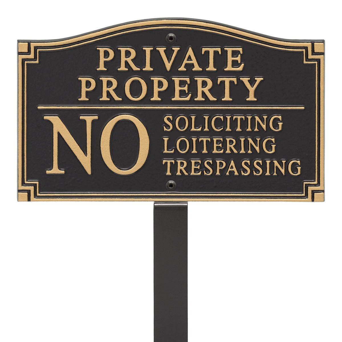 Private Property / No Soliciting / No Trespassing Signs (wall and grou ...