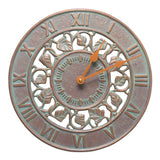 Clarus Crystal Ivy 12" Indoor Outdoor Wall Clock Made from Solid cast Aluminum