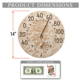 Sumac 14" Indoor Outdoor Wall Thermometer Made from Solid cast Aluminum