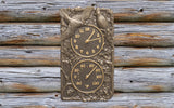 Cardinal Indoor Outdoor Wall Clock & Thermometer Made from Solid cast Aluminum