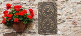 Acanthus Indoor Outdoor Wall Clock & Thermometer Made from Solid cast Aluminum