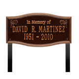 Personalized Cast Metal Memorial Lawn Sign - The Alexandria, In Memory, Commemoration Sign. Made in the USA. Ground Mounted Plaque