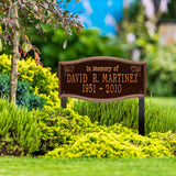 Personalized Cast Metal Memorial Lawn Sign - The Alexandria, In Memory, Commemoration Sign. Made in the USA. Ground Mounted Plaque