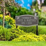 Personalized Cast Metal Memorial Lawn Sign - The Alexandria, In Memory, Commemoration Sign. Made in the USA. Ground Mounted Plaque