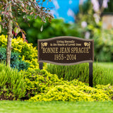 Personalized Cast Metal Memorial Lawn Sign - The Alexandria, In Memory, Living Eternally, Commemoration Sign. Made in the USA. Ground Mounted Plaque