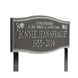 Personalized Cast Metal Memorial Lawn Sign - The Alexandria, In Memory, Living Eternally, Commemoration Sign. Made in the USA. Ground Mounted Plaque