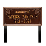 Personalized Cast Metal Memorial Lawn Sign - The Wilmington, In Memory, Commemoration Sign. Made in the USA. Ground Mounted Plaque