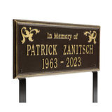 Personalized Cast Metal Memorial Lawn Sign - The Wilmington, In Memory, Commemoration Sign. Made in the USA. Ground Mounted Plaque