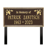 Personalized Cast Metal Memorial Lawn Sign - The Wilmington, In Memory, Commemoration Sign. Made in the USA. Ground Mounted Plaque