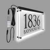 Extra Large Crystal Lighted Address Sign! This Address Plaque is Bright and Beautiful, Available in 3 colors and two fonts, MEASURES 7.25" X 12"