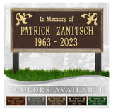 Personalized Cast Metal Memorial Lawn Sign - The Wilmington, In Memory, Commemoration Sign. Made in the USA. Ground Mounted Plaque