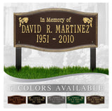 Personalized Cast Metal Memorial Lawn Sign - The Alexandria, In Memory, Commemoration Sign. Made in the USA. Ground Mounted Plaque