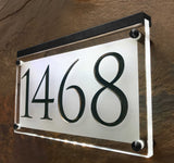 Extra Large Crystal Lighted Address Sign! This Address Plaque is Bright and Beautiful, Available in 3 colors and two fonts, MEASURES 7.25" X 12"